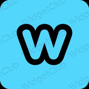 Естетски Плави Weebly иконе апликација