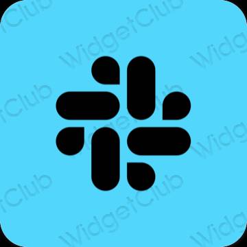 Aesthetic blue Slack app icons