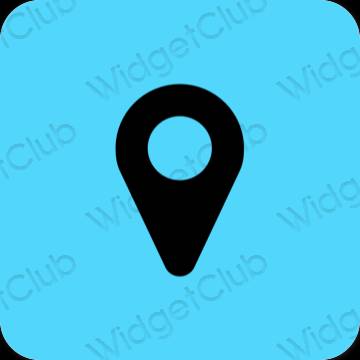 Estetsko modra Map ikone aplikacij