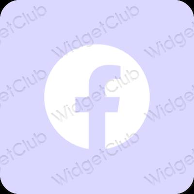 Estetico blu pastello Facebook icone dell'app