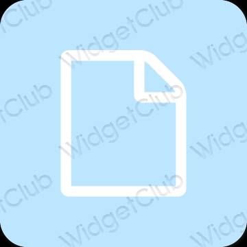 Esteetiline pastelne sinine Notes rakenduste ikoonid