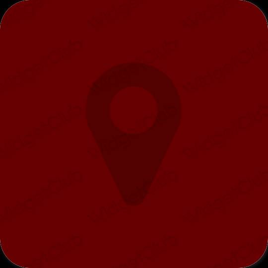 Estetické hnedá Map ikony aplikácií