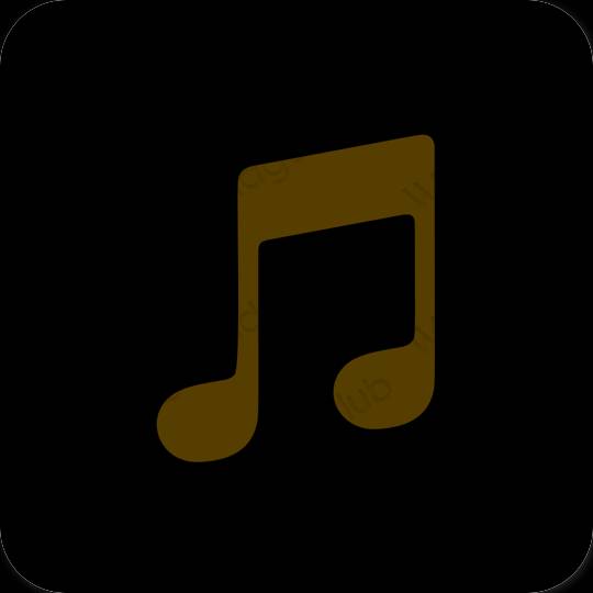 Естетичен черен Music икони на приложения