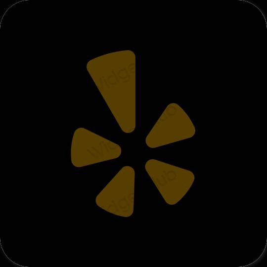 Ästhetisch Schwarz Yelp App-Symbole