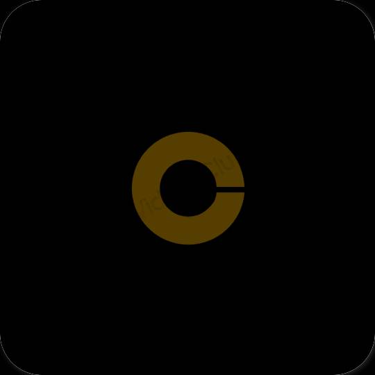 Estetický Černá Coinbase ikony aplikací