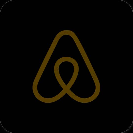 Esteettinen musta Airbnb sovelluskuvakkeet