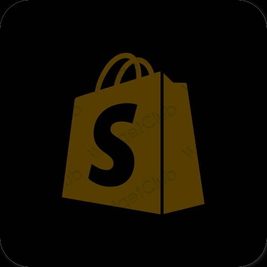 جمالي أسود Shopify أيقونات التطبيق