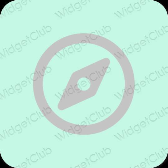 Aesthetic pastel blue Safari app icons