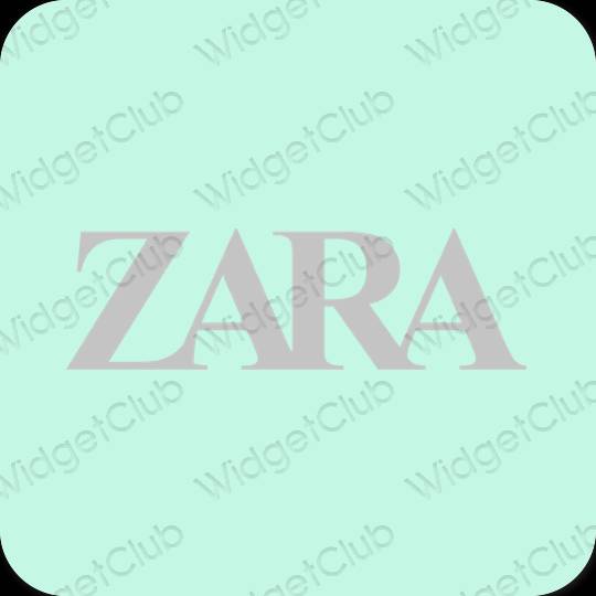 Estetik biru pastel ZARA ikon aplikasi