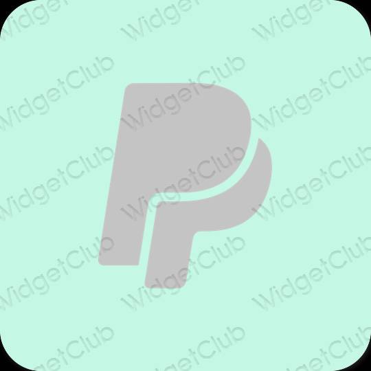 Estetisk pastellblå Paypal app ikoner