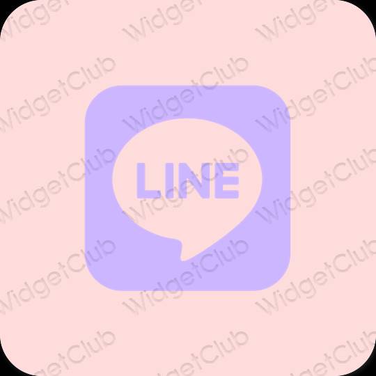 Esteetiline pastelne roosa LINE rakenduste ikoonid