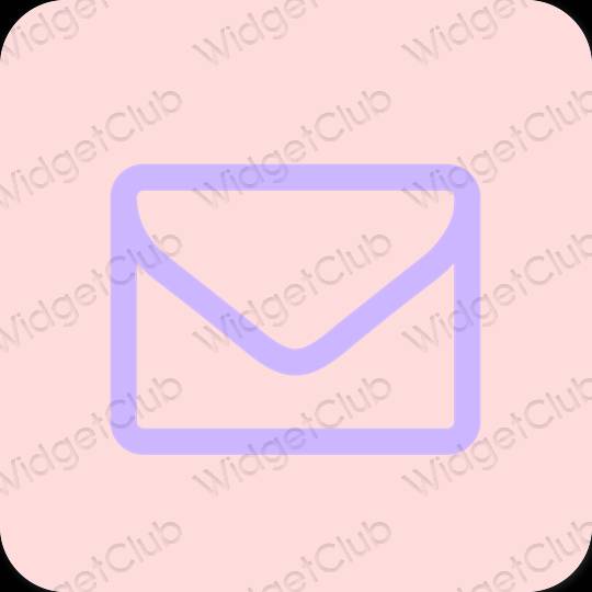 សោភ័ណ ពណ៌ផ្កាឈូក pastel Mail រូបតំណាងកម្មវិធី