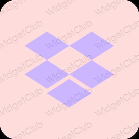 Aesthetic pastel pink Dropbox app icons