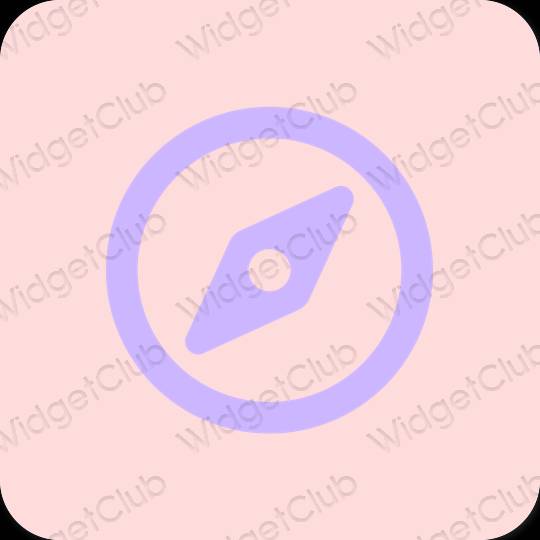 Estetic roz pastel Safari pictogramele aplicației