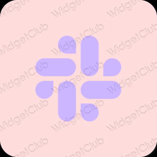 Αισθητικός ροζ Slack εικονίδια εφαρμογών
