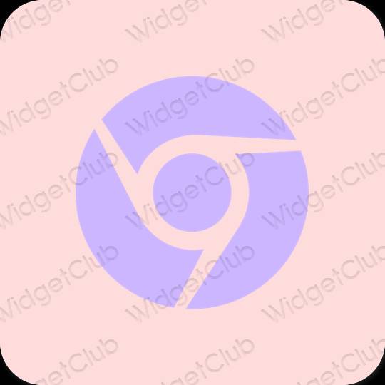 Aesthetic pastel pink Chrome app icons