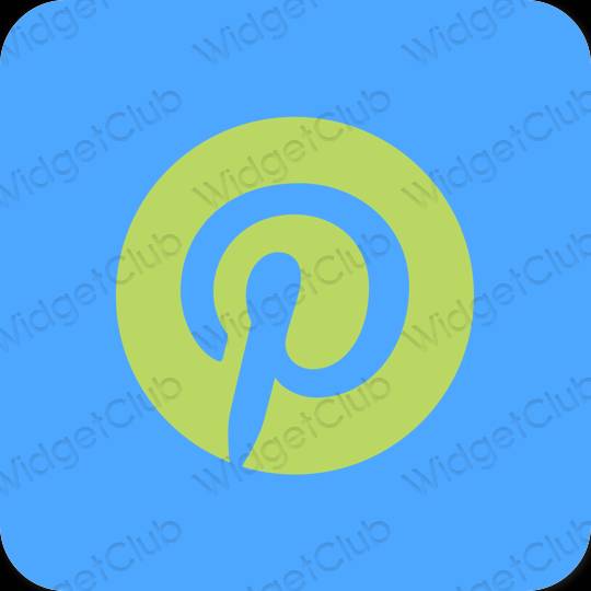 Estetický modrý Pinterest ikony aplikací