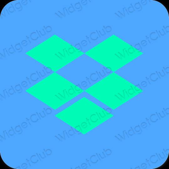 Esteetiline sinine Dropbox rakenduste ikoonid