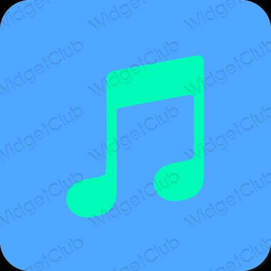 Estetis biru Music ikon aplikasi