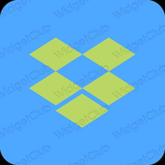 Estetsko modra Dropbox ikone aplikacij