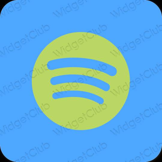 Estetyka niebieski Spotify ikony aplikacji
