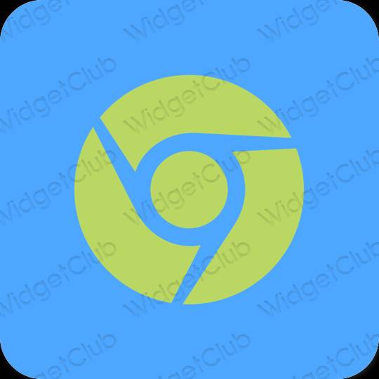 Estético azul Chrome ícones de aplicativos