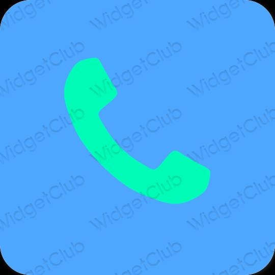 Estético azul Phone ícones de aplicativos