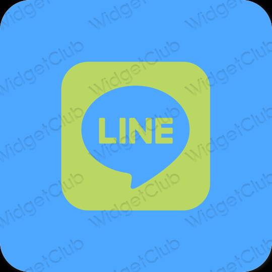 Esthétique bleu LINE icônes d'application
