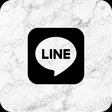 Ästhetisch Schwarz LINE App-Symbole