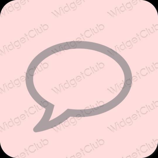 Esthétique rose Messages icônes d'application