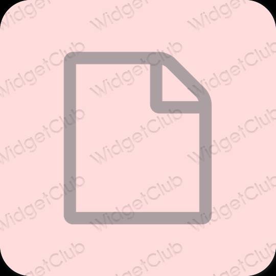 Естетски розе Notes иконе апликација