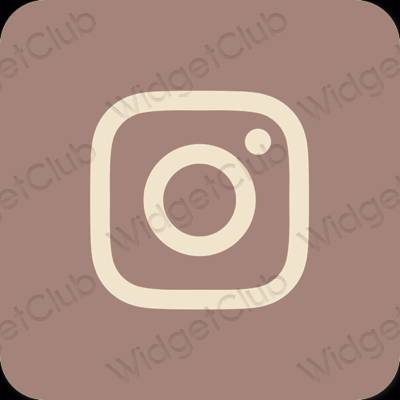 Estetik coklat Instagram ikon aplikasi