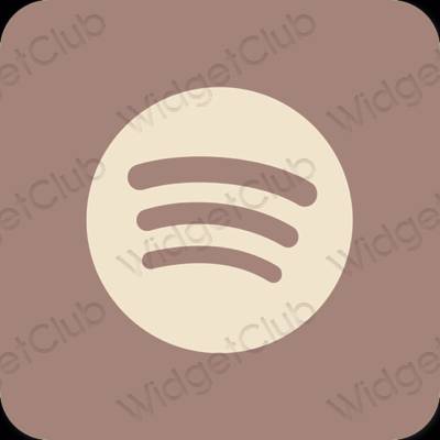 Estetis cokelat Spotify ikon aplikasi