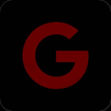 Естетичний чорний Google значки програм