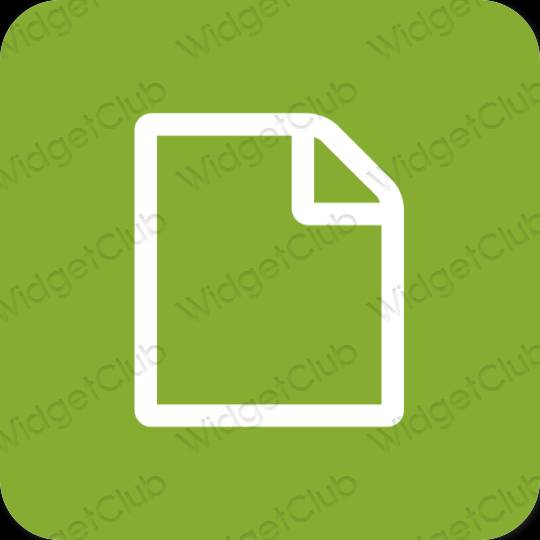 Esztétika zöld Notes alkalmazás ikonok