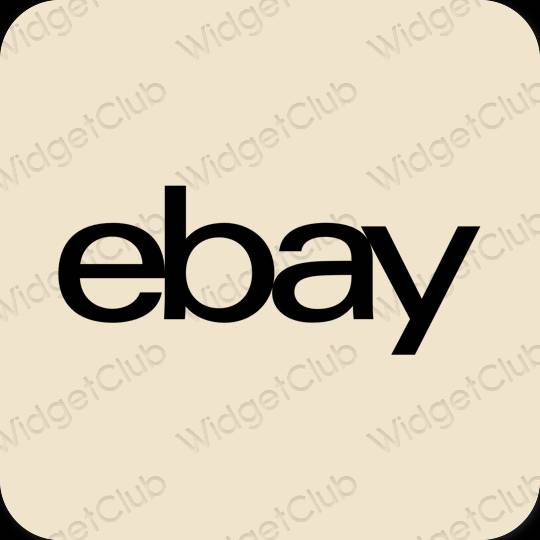 Estetinis smėlio spalvos eBay programėlių piktogramos