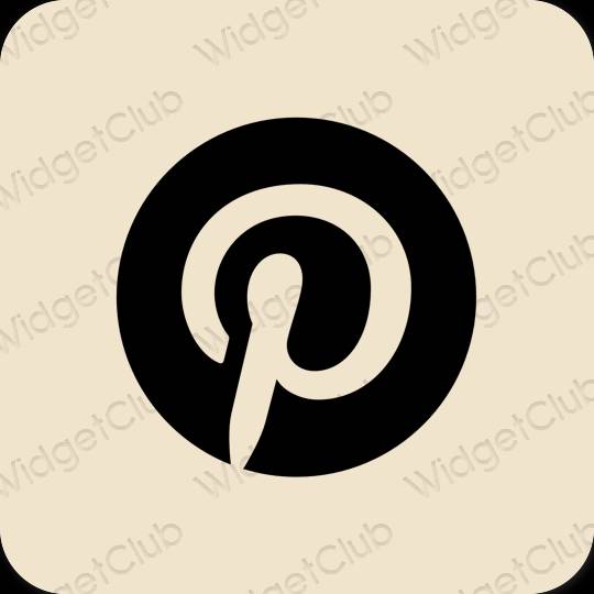 эстетический бежевый Pinterest значки приложений