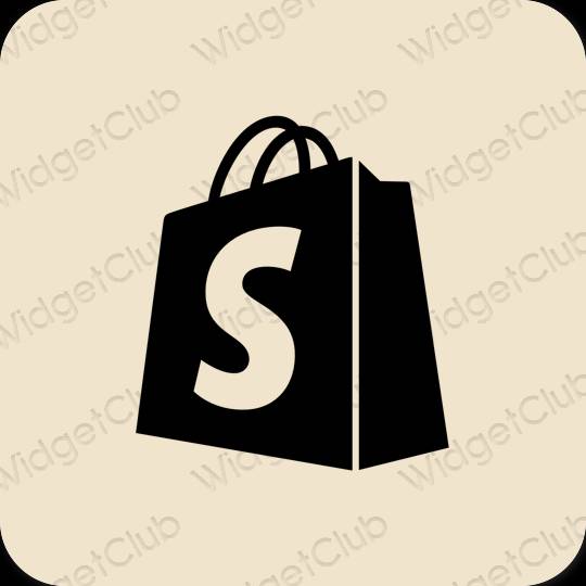 Estetisk beige Shopify app ikoner