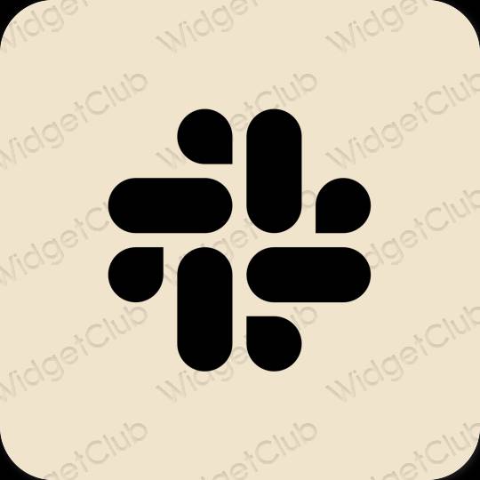 Æstetisk beige Slack app ikoner
