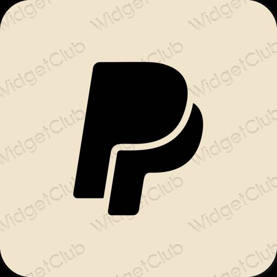 Estético beige Paypal iconos de aplicaciones