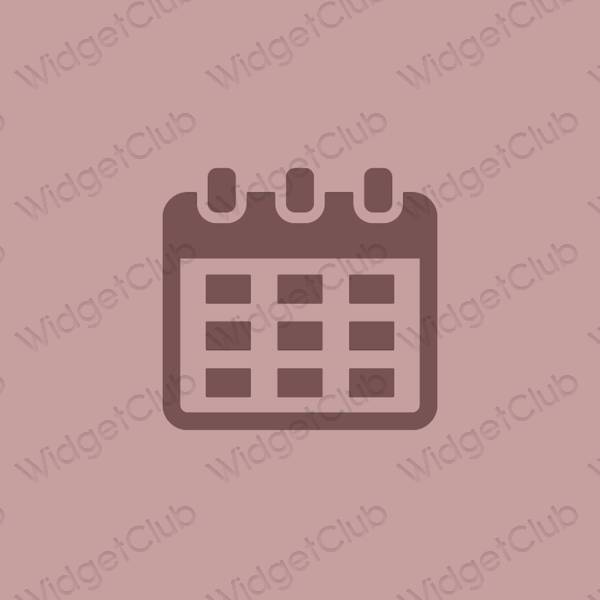 Estetic roz Calendar pictogramele aplicației