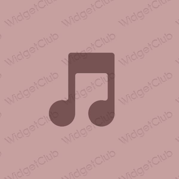 Estético rosa Music ícones de aplicativos
