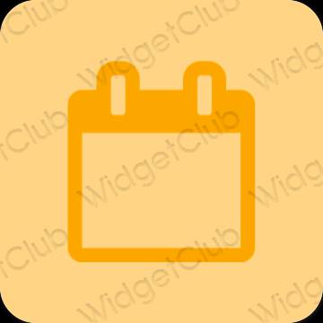 Esthétique orange Calendar icônes d'application