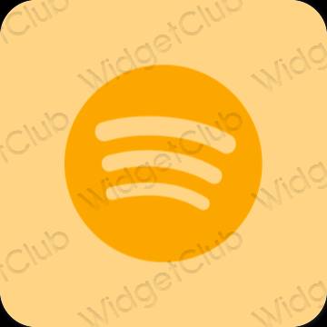 Ästhetisch Orange Spotify App-Symbole
