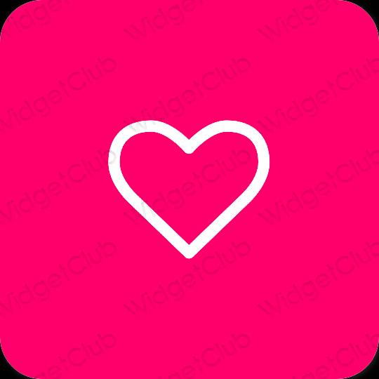 Estetico rosa fluo LINE icone dell'app