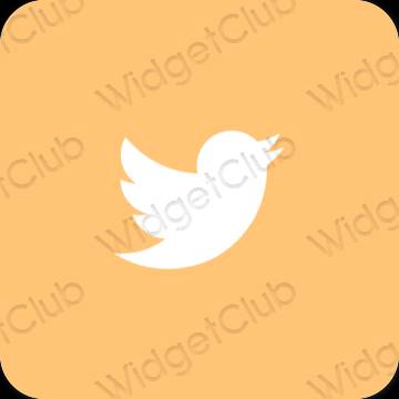 Stijlvol bruin Twitter app-pictogrammen
