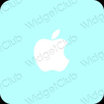 Aesthetic pastel blue Apple Store app icons