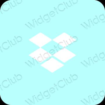 Estetik biru pastel Dropbox ikon aplikasi
