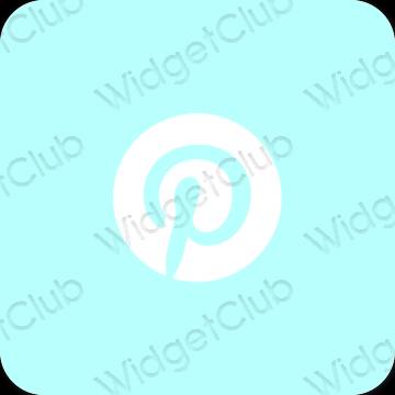 Estetik biru pastel Pinterest ikon aplikasi