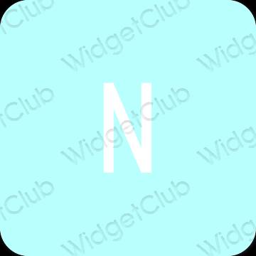Stijlvol pastelblauw Netflix app-pictogrammen
